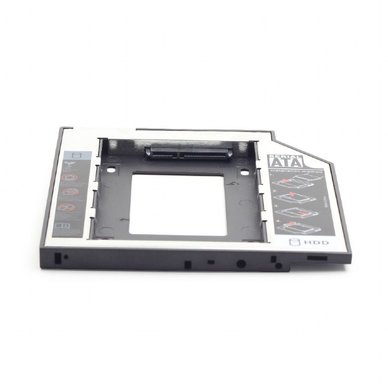 Крепление для установки 2.5" SSD/HDD в отсек привода ноутбука (MF-95-01, SATA, 9.5mm, металл) Gembird