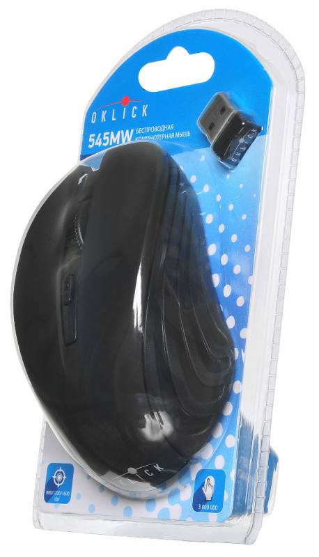 Мышь беспроводная Oklick 545MW (optical, 1600dpi, AA, black)
