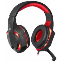 Наушники Defender Warhead G-370 (полноразмерные закрытые, с микрофоном, регулятор, игровые, 2m, промо-код "War Thunder", black-red)