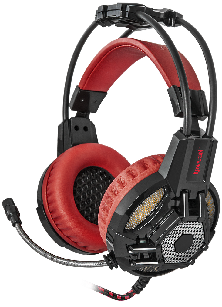 Наушники Redragon LESTER (полноразмерные закрытые, c микрофоном, игровые, 2.2m, black-red)