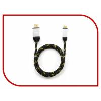Кабель HDMI-MiniHDMI 1.0m (KCP-HDMIcnbk, ver.1.4, с позолоченными контактами, нейлоновая оплетка, black-silver) Konoos