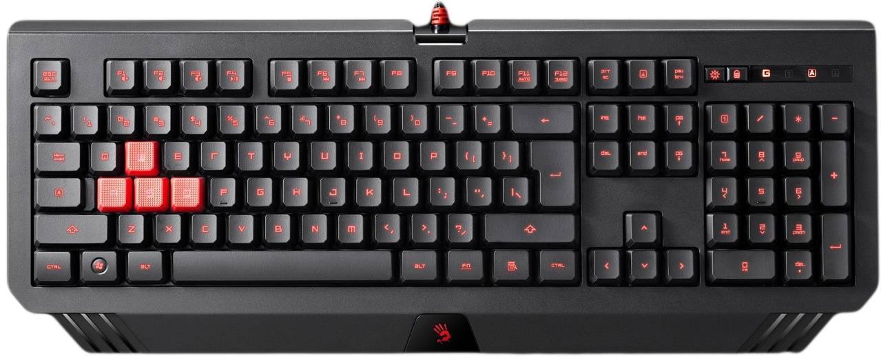 Клавиатура A4Tech Bloody B120 (USB, подсветка, игровая, мультимедийная, влагоустойчивая, black)