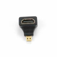 Переходник HDMI (f) - microHDMI (m) (A-HDMI-FDML, угловой, с позолоченными контактами, black) Cablexpert