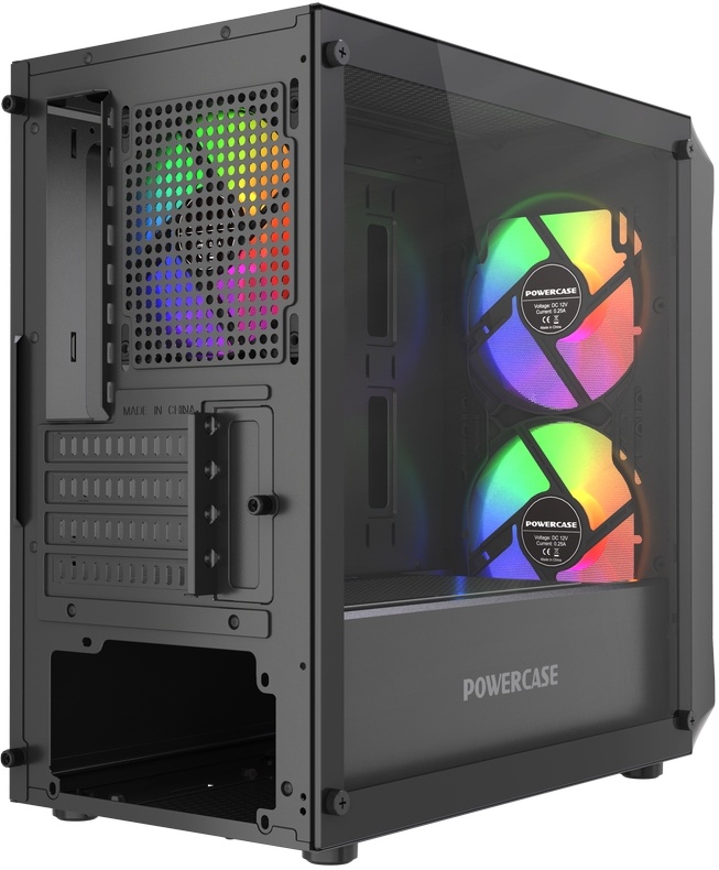 Корпус Powercase Mistral Micro A3B ARGB V2 (CMMAB-A3-V2) (без БП, mATX, USB3.0, 3x ARGB Fan, black)