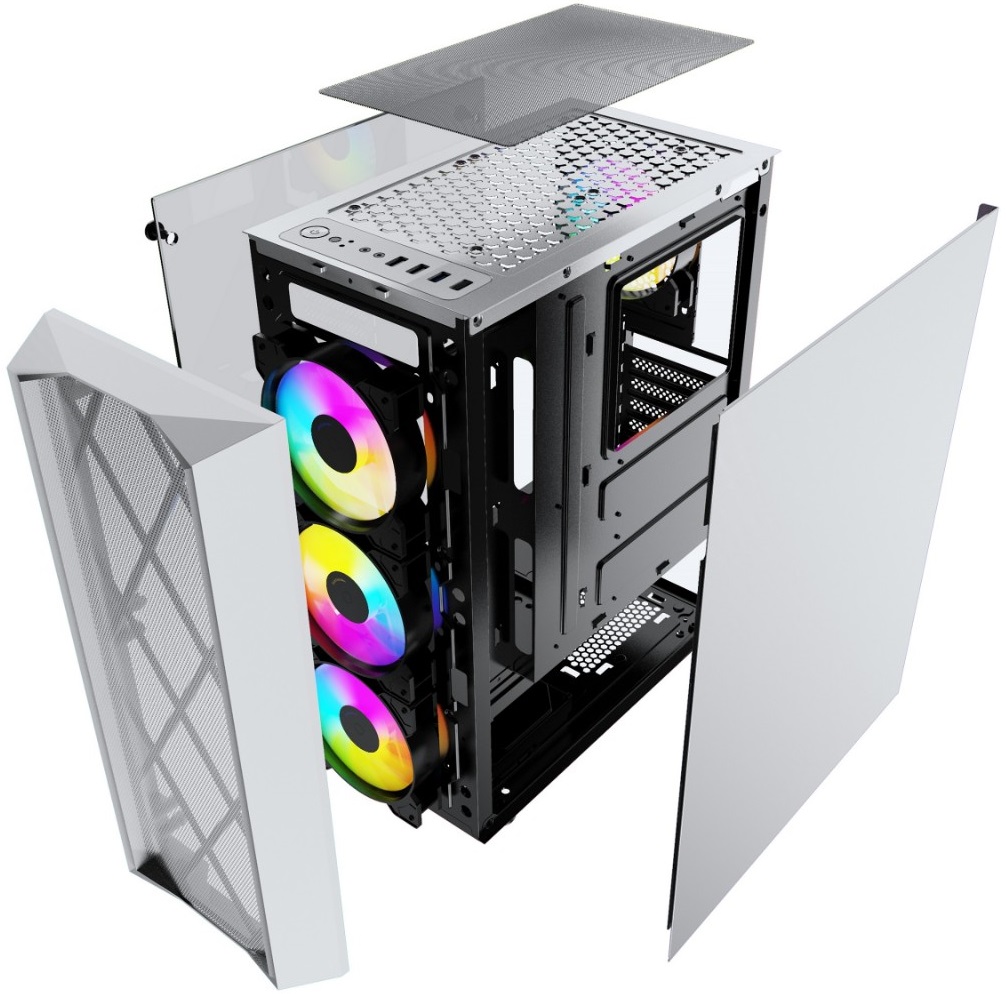Корпус Powercase Rhombus X4 White (CMRMW-L4, без БП, ATX, USB3.0, white)