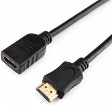 Кабель HDMI (m) - HDMI (f) удлинительный 1.8m (CC-HDMI4X-6, ver.2.0, с позолоченными контактами, экранированный, black) Cablexpert