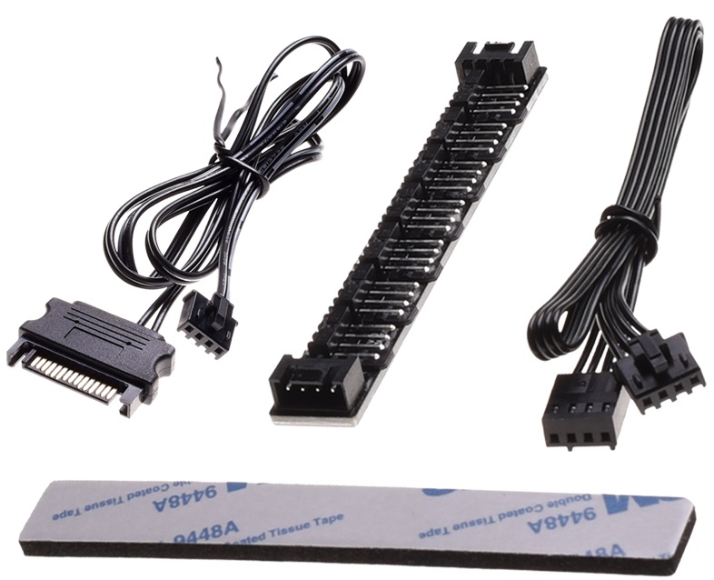 Разветвитель питания SATA (m) -> 7x Fan 4 pin (f) (FH-07, PWM, black) ID-Cooling