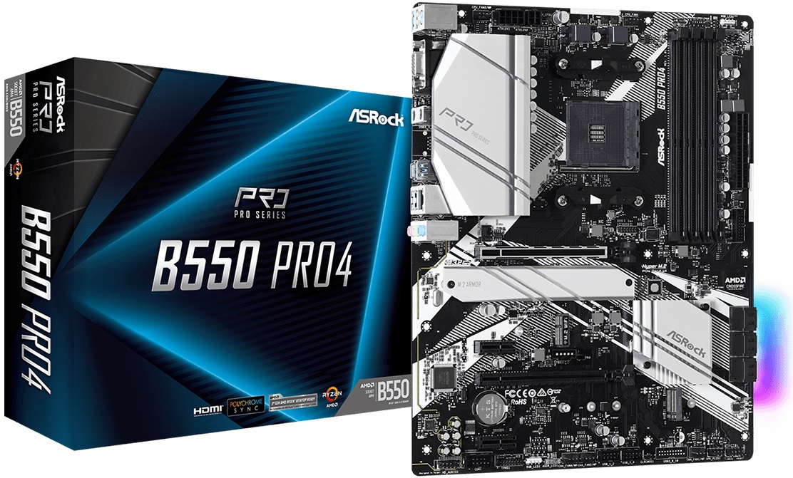 Материнская плата ASRock B550 PRO 4 (AM4, ATX) RTL