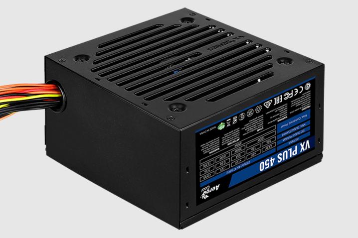 Блок питания AeroCool 450W (VX-450 PLUS, 120mm, 20+4+4+4pin, PCI-E 6+2pin, 2*SATA, 2*HDD, 1*FDD) RTL