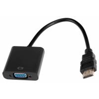 Конвертер HDMI (m)  -> VGA (f) + 3.5 Jack (f) (HDMI-M-VGA-F, 0.1m, black) Buro