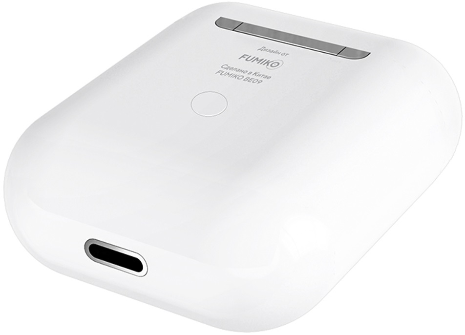 Гарнитура FUMIKO BE09 (FBE09-01, вкладыши, беспроводная, Bluetooth 5.1, с микрофоном, до 4 часов работы от батареи, white)