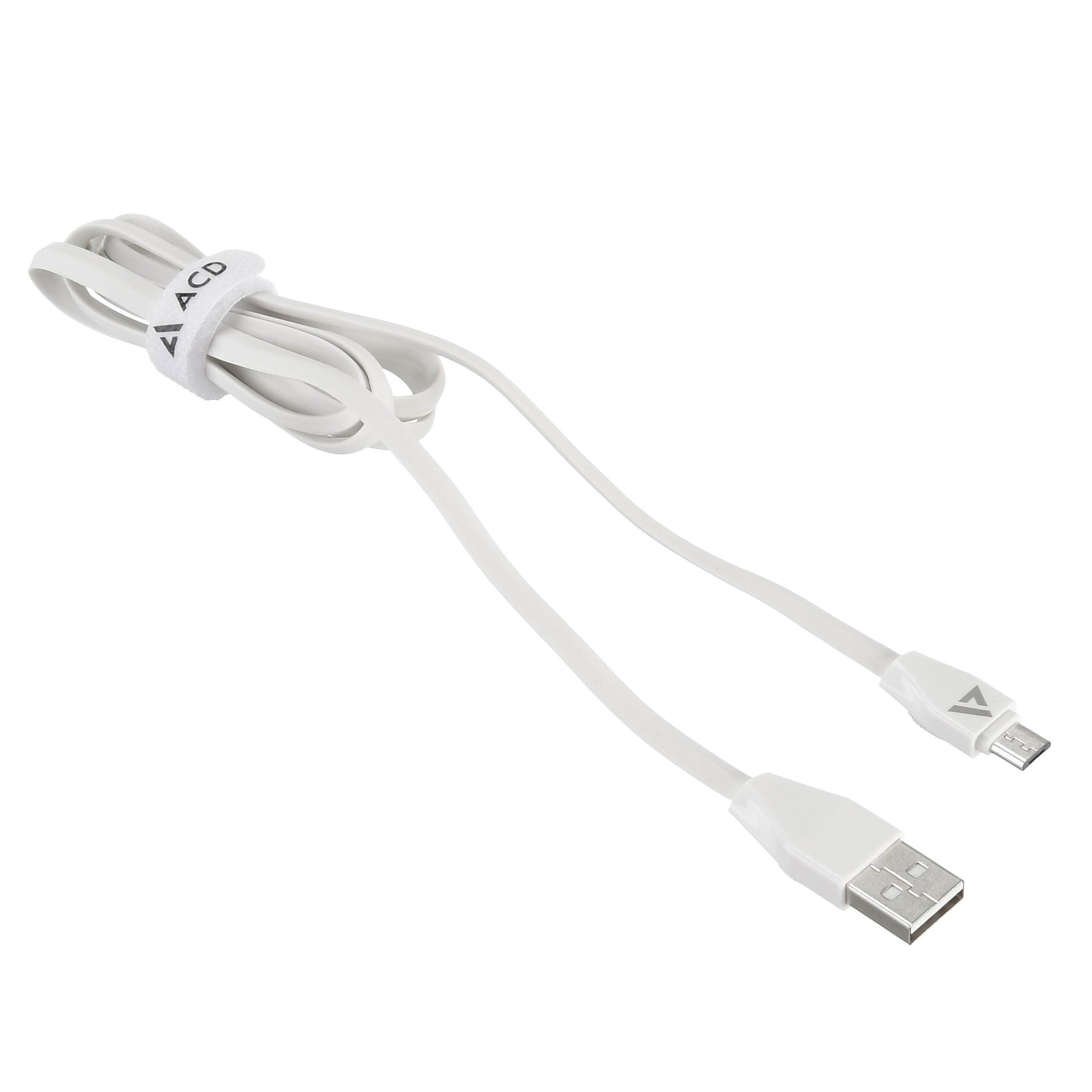 Кабель USB 2.0 Am - micro USB 1.0m (ACD-U920-M1W, быстрая зарядка, не замерзает и не спутывается, white) ACD