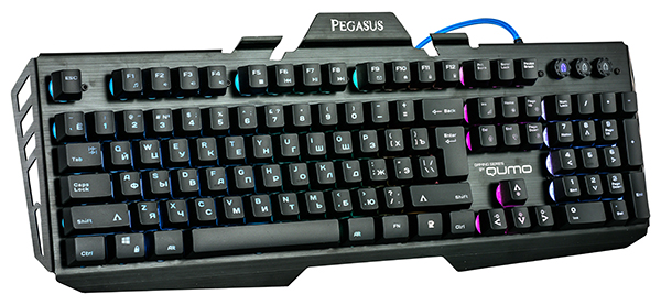 Клавиатура QUMO Pegasus K31 (USB, регулируемая зональная RGB подсветка, бесшумная, металлическая, игровая, black)