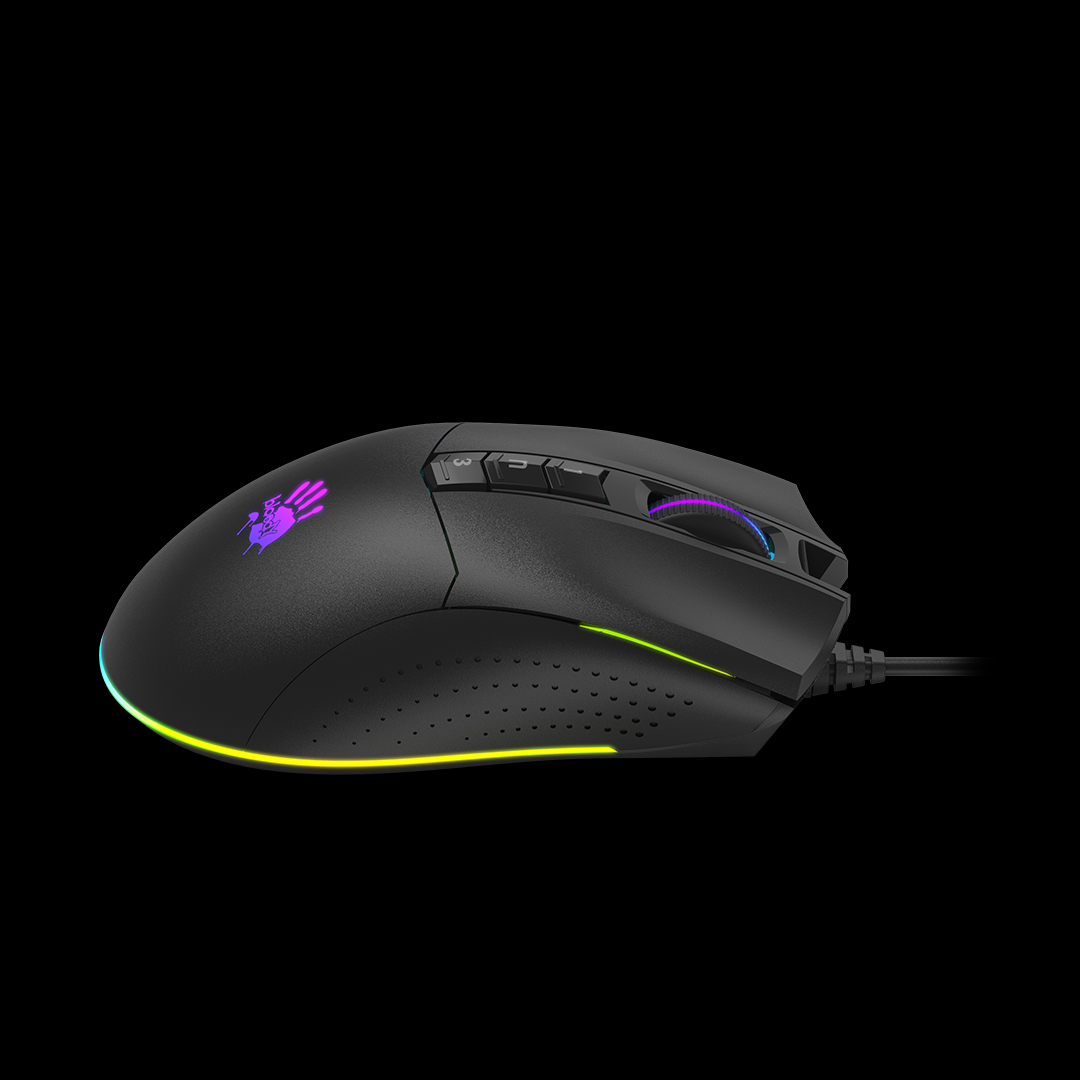 Мышь A4Tech Bloody P90s (USB, optical, 8000dpi, игровая, RGB подсветка, программируемая, stone black)