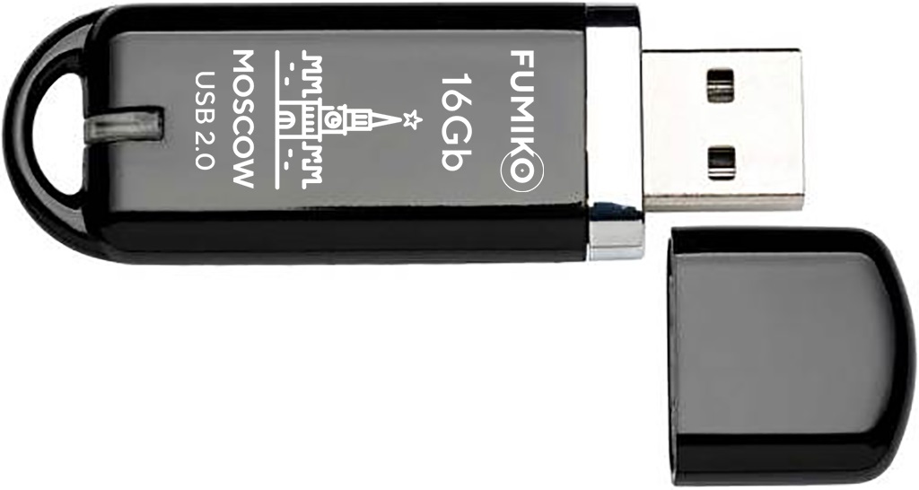 Флеш накопитель USB 2.0 16Gb FUMIKO MOSCOW (FMW-03, 30MB/s, black)