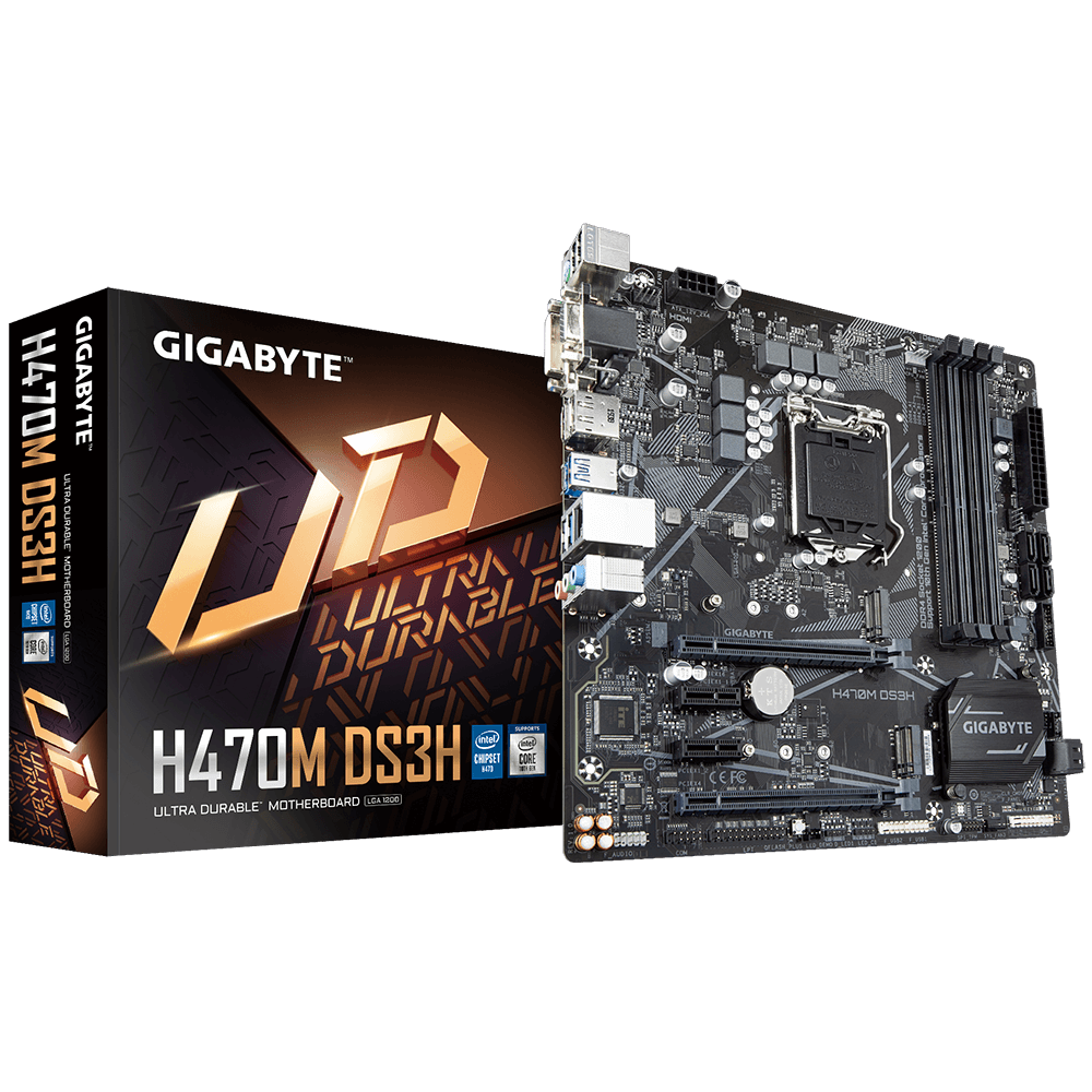 Материнская плата Gigabyte H470M DS3H (s1200, mATX) RTL