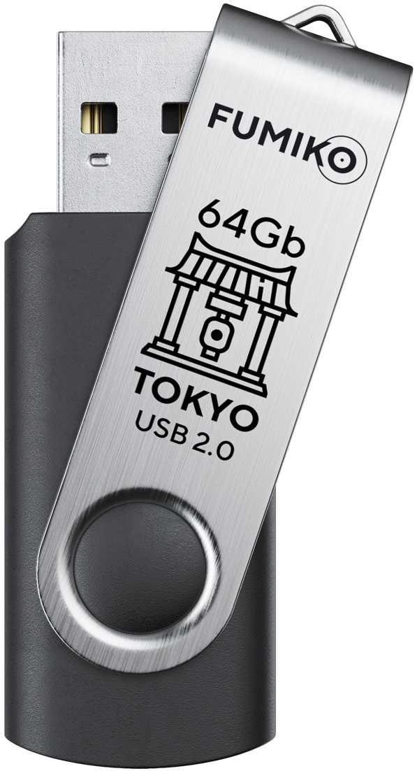 Флеш накопитель USB 2.0 64Gb FUMIKO TOKYO (FTO-05, 30MB/s, black)