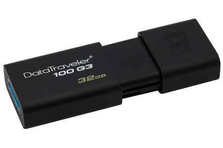 Флеш накопитель USB 3.2 32Gb Kingston DT100 G3 (DT100G3/32GB, black)