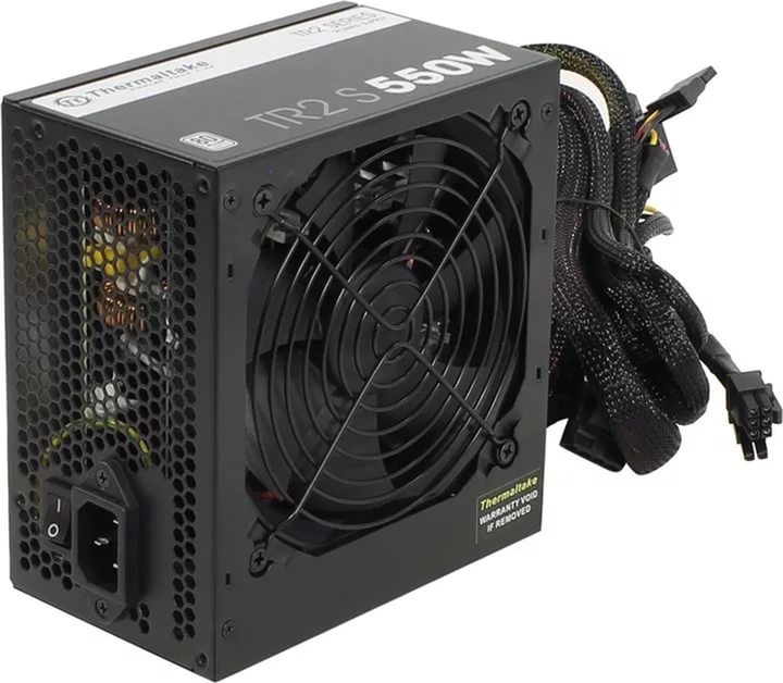 Блок питания Thermaltake 550W (TR2 S 550W, 80+, 120mm, 20+4+4+4pin, 2*PCI-E 6+2pin, 5*SATA, 4*HDD, 1*FDD) RTL