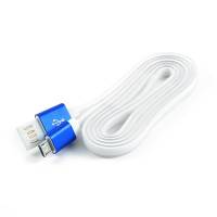 Кабель USB 2.0 Am - micro USB 1.0m (CC-mUSBb1m, мультиразъём, силиконовый шнур, пакет, white-blue) Cablexpert