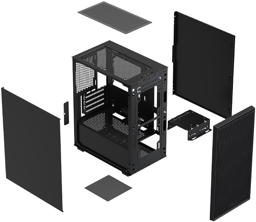 Корпус XASTRA A307M 2BK SI (без БП, mATX, USB3.0, 2x Fan, black)