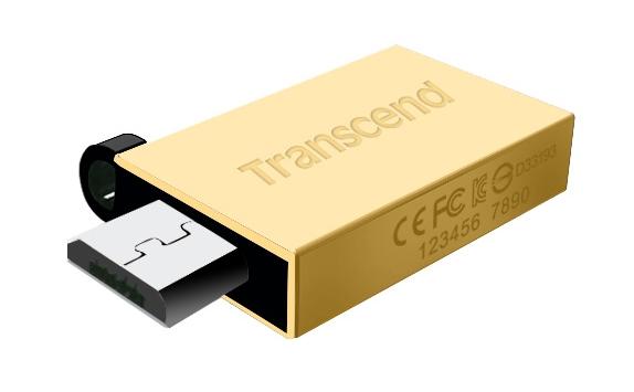 Флеш накопитель USB 2.0 8Gb Transcend JetFlash 380G (TS8GJF380G, OTG, gold)