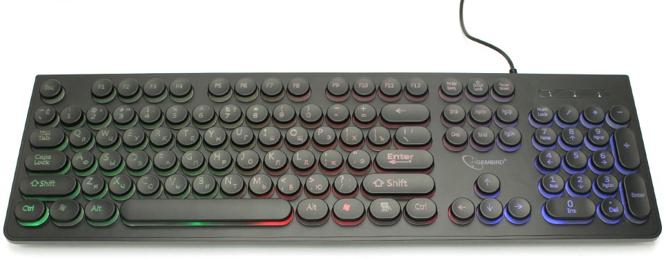 Клавиатура Gembird KB-240L (USB, регулируемая подсветка, мультимедийная, black)