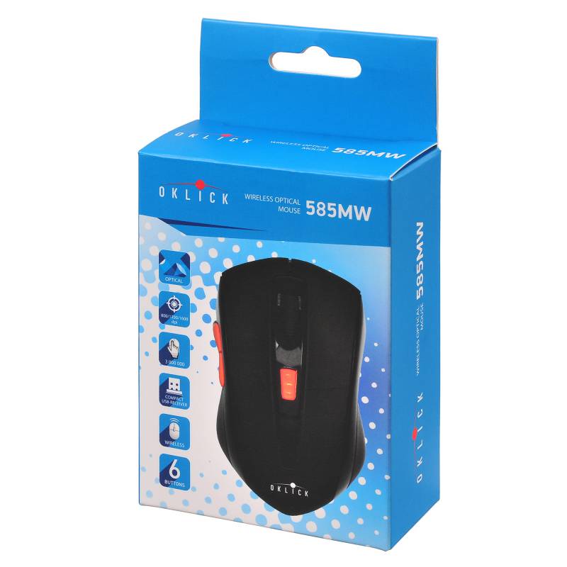 Мышь беспроводная Oklick 585MW (optical, 1600dpi, 2xAAA, soft-touch, black)