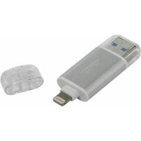 Флеш накопитель USB 3.1 32Gb Transcend JetDrive Go 300 (TS32GJDG300S, 100Mb/s, USB 3.1 + Lightning, silver)