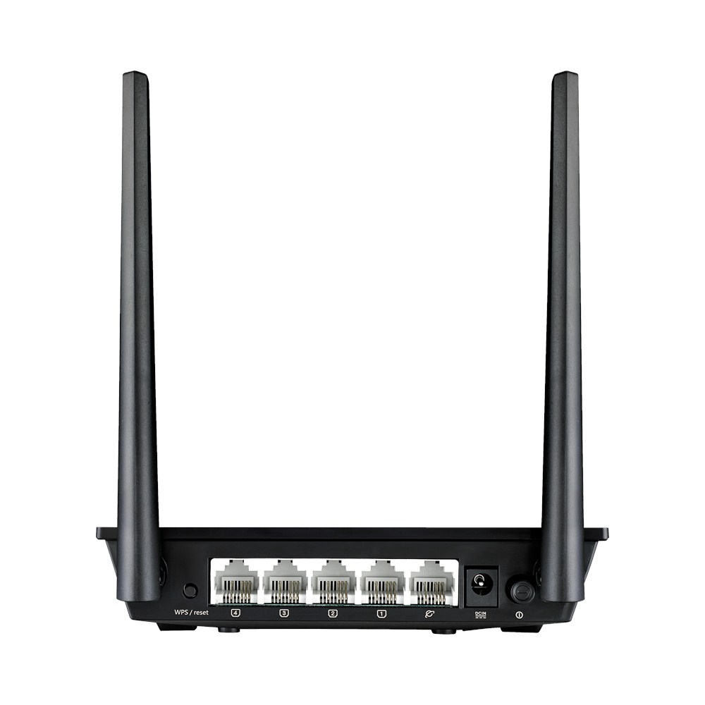 Роутер ASUS RT-N11P (300Mbps, 2.4GHz, 4 ports, 100Mbps, 2 внешние несъёмные антенны 5dBi, black)