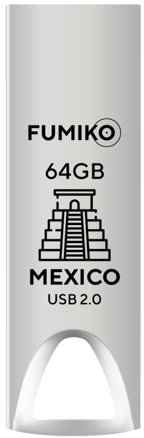 Флеш накопитель USB 2.0 64Gb FUMIKO MEXICO (FMX-05, silver)