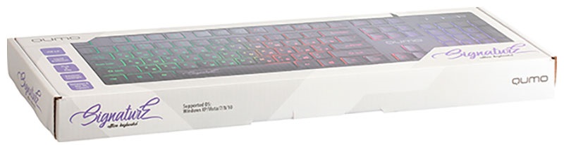 Клавиатура QUMO Signature К69 (USB, радужная подсветка, влагоустойчивая, 1.35m, black)