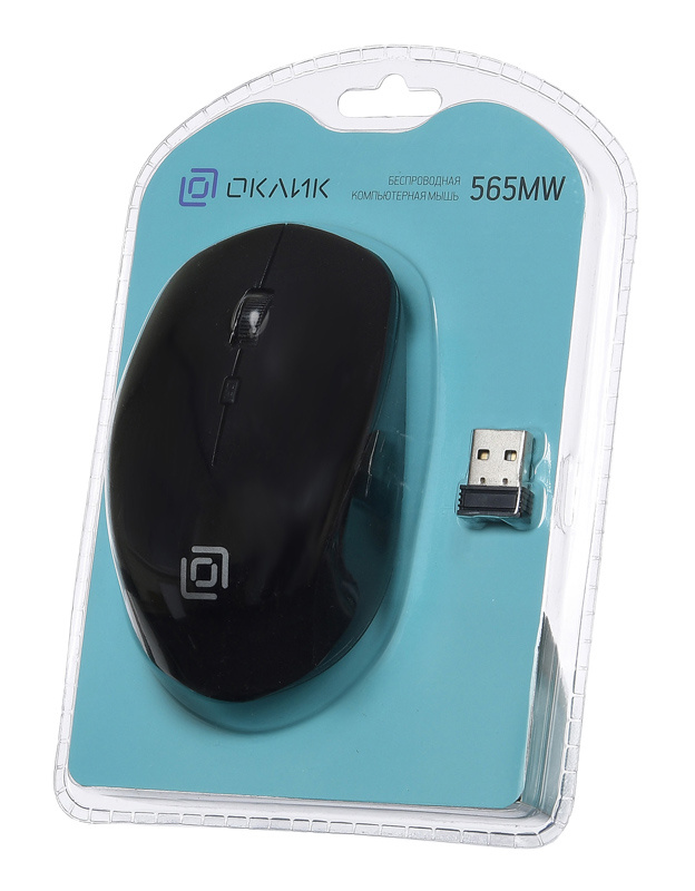 Мышь беспроводная Oklick 565MW (optical, 1600dpi, AA, glossy-black)