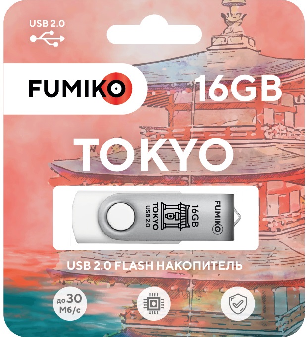 Флеш накопитель USB 2.0 16Gb FUMIKO TOKYO (FTO-23, 30MB/s, white)