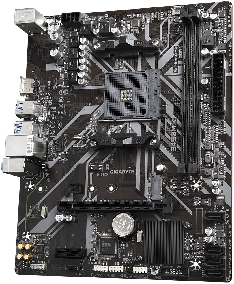 Материнская плата Gigabyte B450M K (AM4, mATX) RTL