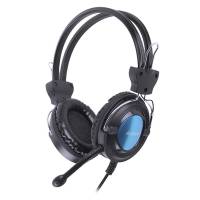 Наушники A4Tech HS-19-3 (накладные закрытые, c микрофоном, регулятор, 2m, black-blue)