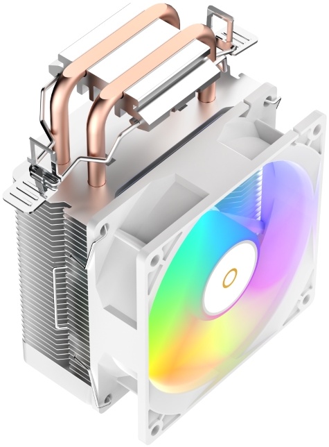 Вентилятор Ocypus Gamma A20 WH ARGB (1150/1151/1155/1156/1200/1700/1851/AM4/AM5, 92mm, Al, 1900rpm, 21dBa, 2 тепловые трубки, 3pin, RGB fixed LED, 90W, white) RTL