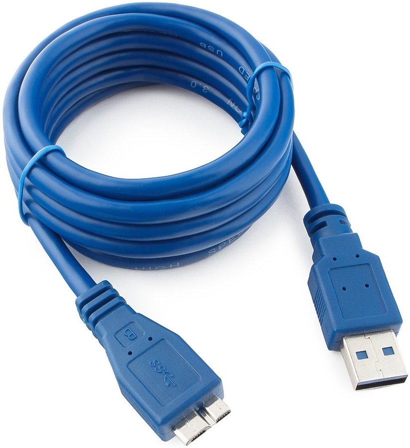 Кабель USB 3.0 Am - micro USB 1.8m (CCP-mUSB3-AMBM-6, медь, двойное экранирование, blue) Cablexpert