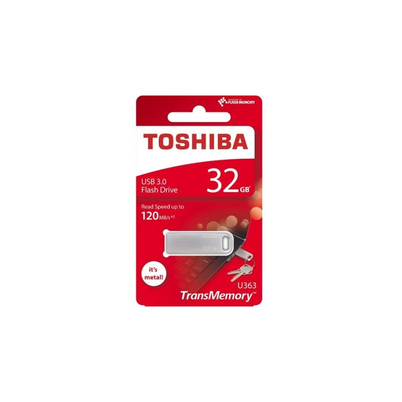 Флеш накопитель USB 3.0 32Gb Toshiba U363 (THN-U363S0320E4, 120Mb/s, silver)