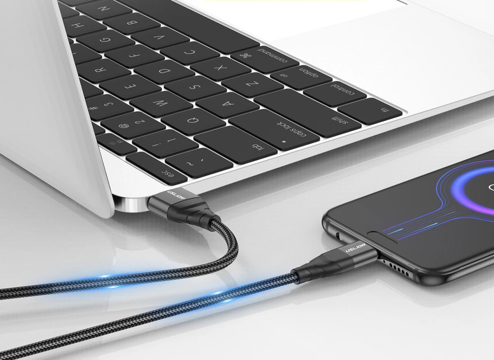 Кабель USB 2.0 Am - micro USB 2.0m (3A, быстрая зарядка, нейлоновая оплётка, black) USLION
