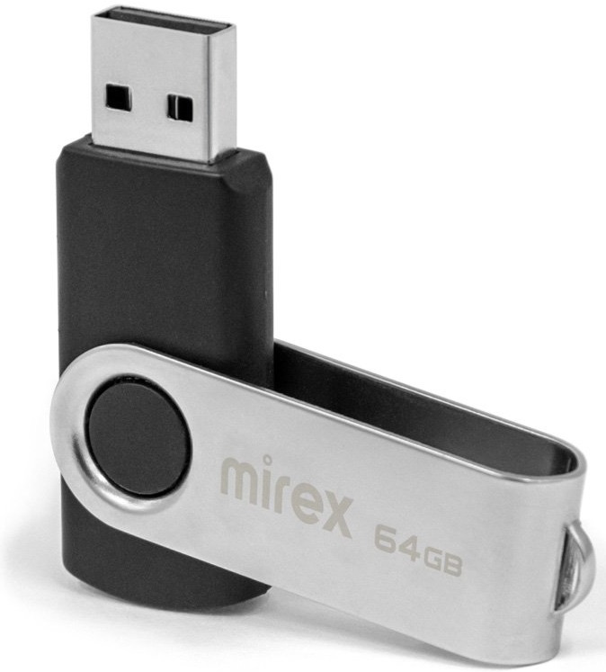 Флеш накопитель USB 2.0 64Gb Mirex Swivel (black)