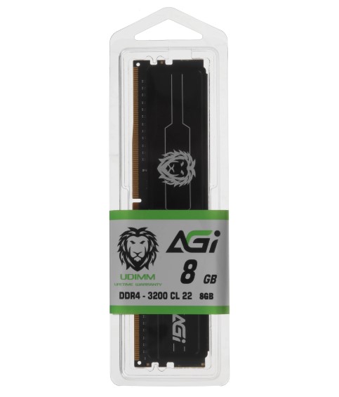 Память DDR4 8Gb PC25600, 3200MHz, AGi (AGI320A08UD138, black)