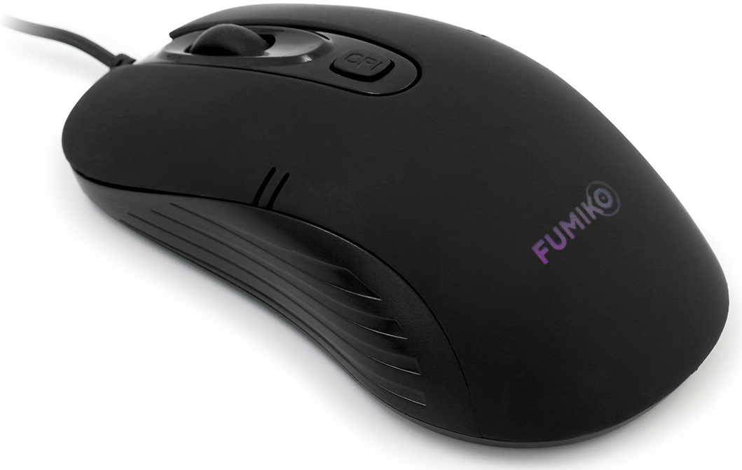 Мышь FUMIKO GHOST TOUCH FMW-14L-K (USB, optical, 1600dpi, RGB подсветка, soft-touch, 1.2m, black)