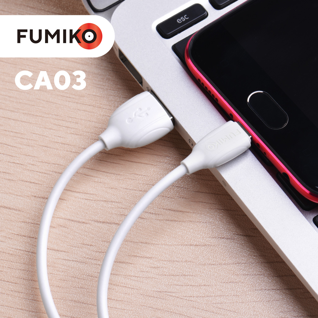 Кабель USB 2.0 Am - micro USB 1.0m (FCA03-03, 2.4A, быстрая зарядка, white) FUMIKO