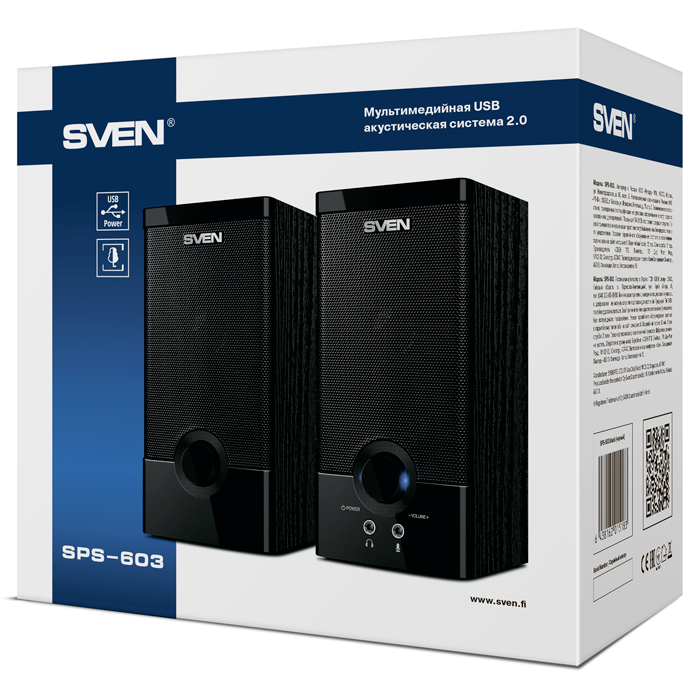 Колонки Sven SPS-603 (2x3W, USB, black)