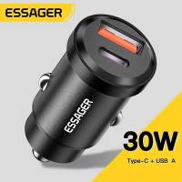 Зарядное устройство от прикуривателя Essager ES-CC07 (12/24V - USB, USB Type-C, 5V/3А, 9V/3A, 12V/2.5A, 30W max, black)