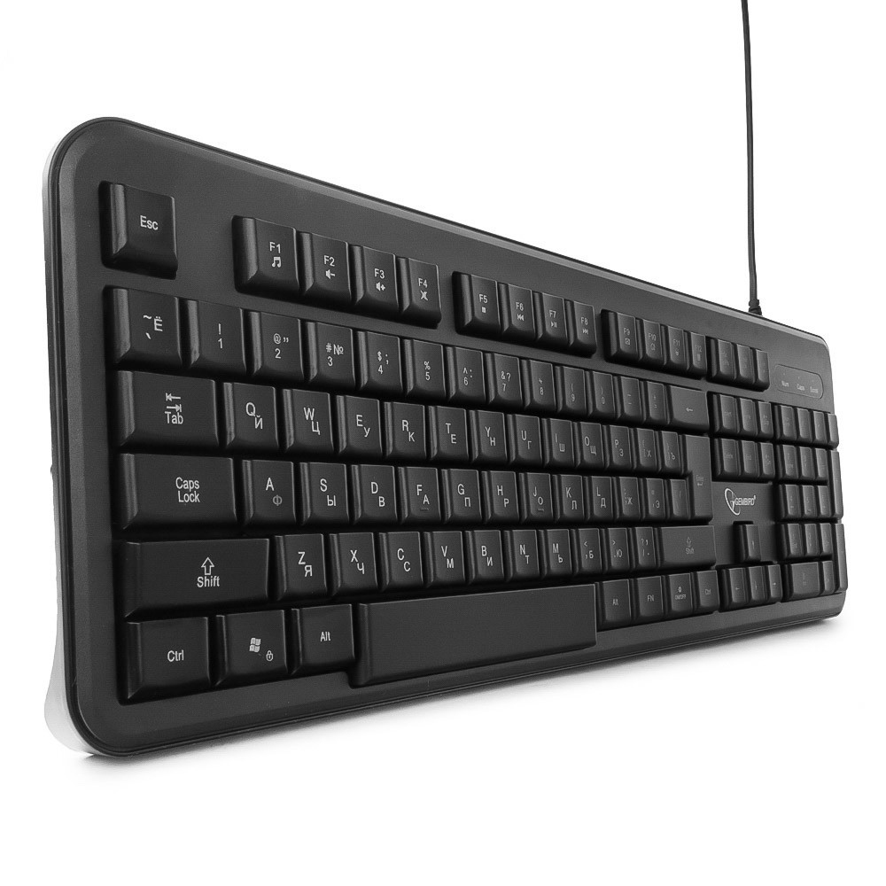 Клавиатура Gembird KB-200L (USB, синяя подсветка,  мультимедийная, black)
