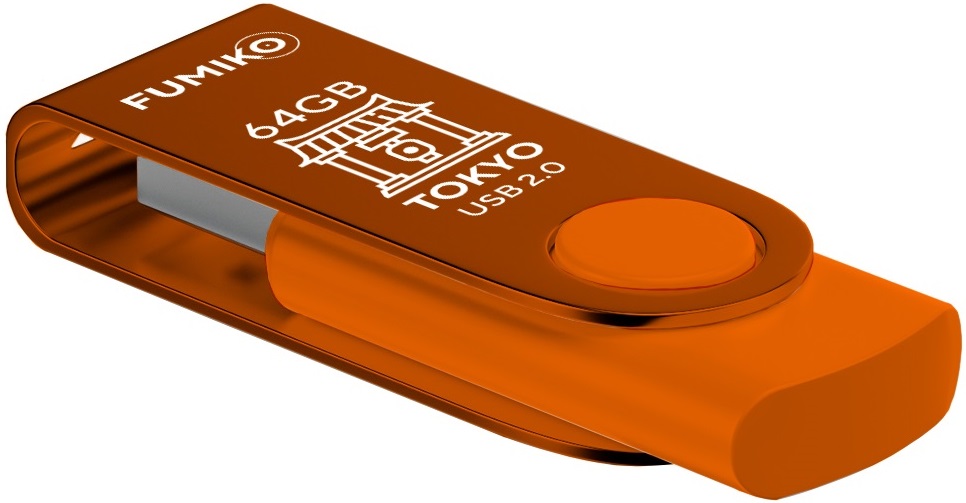 Флеш накопитель USB 2.0 64Gb FUMIKO TOKYO (FTO-35, 30MB/s, orange)