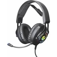 Наушники Gembird MHS-GX10 (полноразмерные закрытые, c микрофоном, RGB подсветка, игровые, регулятор, 2.2m, black)