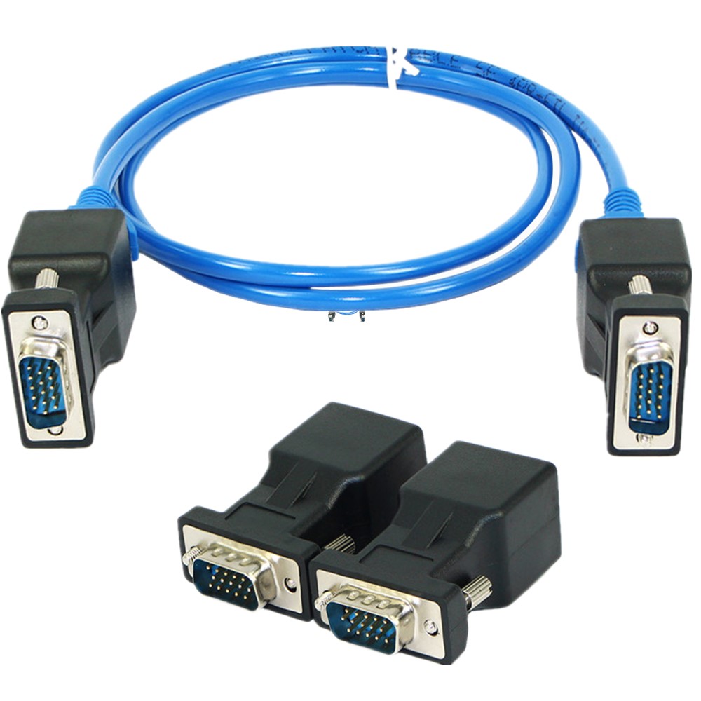 Удлинитель VGA по витой паре RJ45 ( VGA(m) -> RJ45(f), в комплекте 2шт, до 20м)